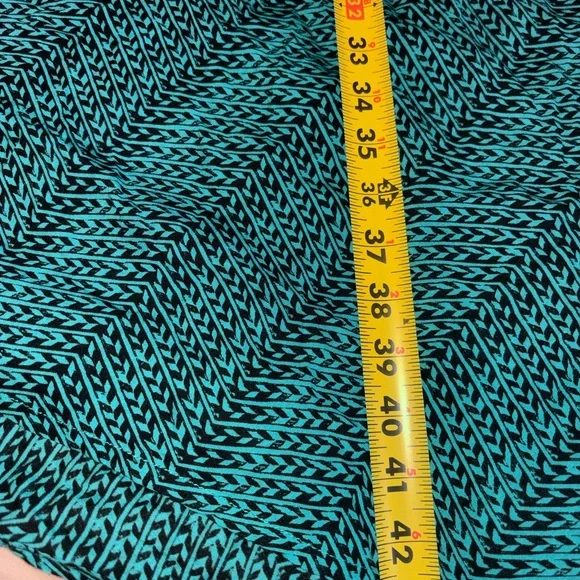 Manaola Mandarin Collar Teal Patterned Dress - Picture 3 of 4